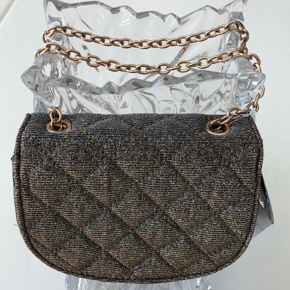 GOLD GLITTER  SHOULDER EVENING PURSE - Picture 5 of 15